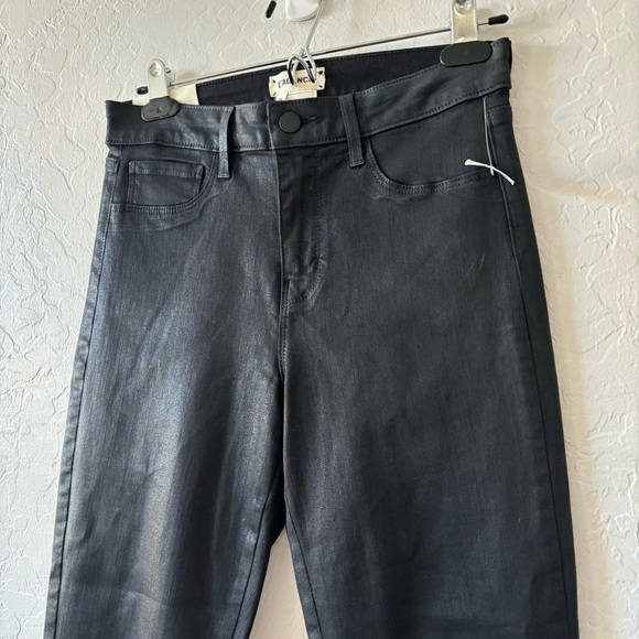 L’AGENCE Black Piper High Rise Skinny Jeans Noir Coated Size 26 - Picture 8 of 16